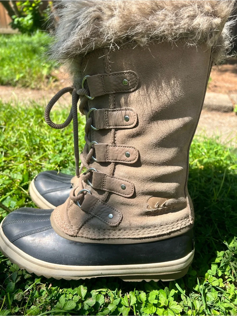 Women Sorel Joan of Arctic Tall Snow Boat Gently Preowned Classic Fur Lined 9